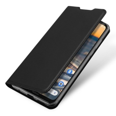 „Dux Ducis“ Skin serijos Nokia 5.3 (2020) juodas odinis atverčiamas dėklas | Priedai.lt