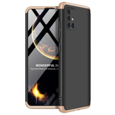 „Thin Fit 360“ plastikinis Samsung Galaxy A51 (A515) juodas dėklas - nugarėlė aukso spalvos apvadais | Priedai.lt