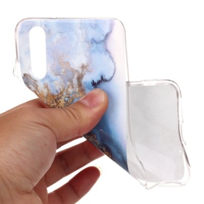 Huawei P20 „Marble“ kieto silikono TPU mėlynas dėklas - nugarėlė | Priedai.lt