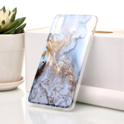 Huawei P20 „Marble“ kieto silikono TPU mėlynas dėklas - nugarėlė | Priedai.lt