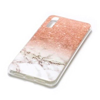 Huawei P20 „Marble“ kieto silikono TPU rudas dėklas - nugarėlė | Priedai.lt