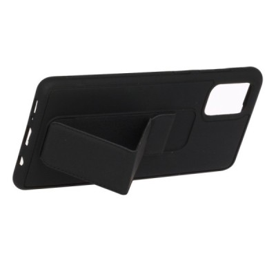 Samsung Galaxy A71 (A715F) „Finger Grip“ Kickstand kieto silikono TPU juodas dėklas - nugarėlė | Priedai.lt