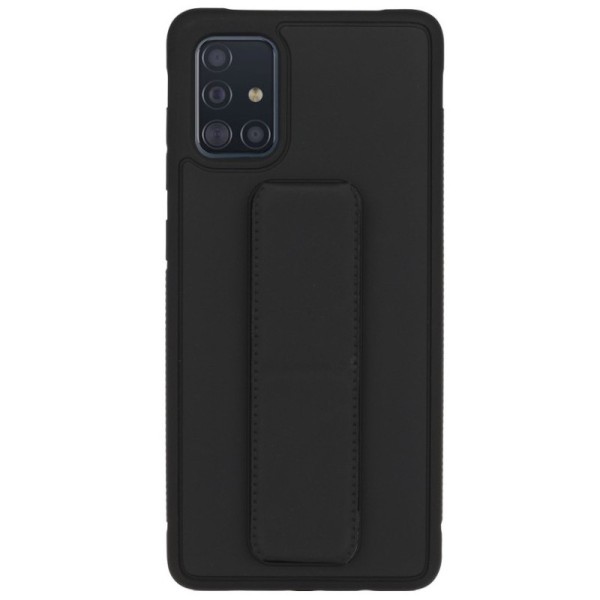„Finger Grip“ Kickstand Kõva silikoon (TPU) kaaned - must (Galaxy A51)