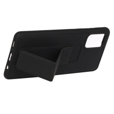 Samsung Galaxy A51 (A515F) „Finger Grip“ Kickstand kieto silikono TPU juodas dėklas - nugarėlė | Priedai.lt