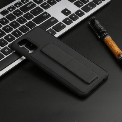 Samsung Galaxy A51 (A515F) „Finger Grip“ Kickstand kieto silikono TPU juodas dėklas - nugarėlė | Priedai.lt