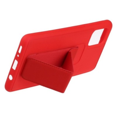 Samsung Galaxy A51 (A515F) „Finger Grip“ Kickstand kieto silikono TPU raudonas dėklas - nugarėlė | Priedai.lt
