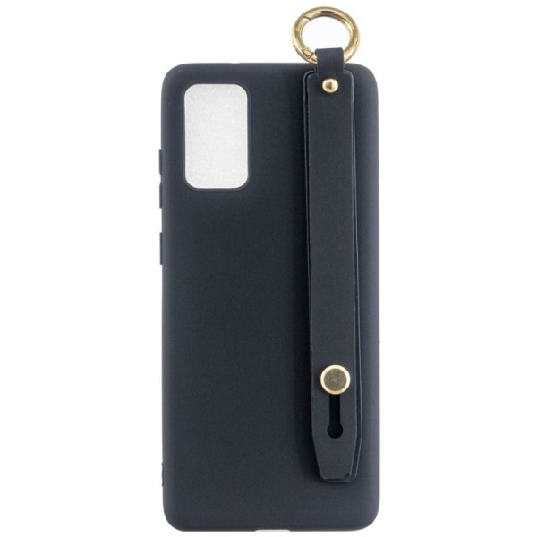 „Strap“ Kickstand Kõva silikoon (TPU) kaaned - must (Galaxy A41)