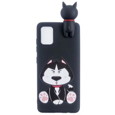 Samsung Galaxy A41 (A415F) „Black Dog“ kieto silikono TPU juodas dėklas - nugarėlė | Priedai.lt