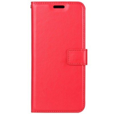 Huawei Y6 2019 (Y6 Prime 2019) atverčiamas raudonas odinis dėklas, knygutė - piniginė | Priedai.lt