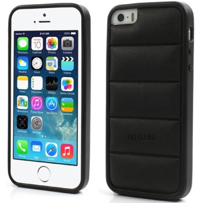 Juodas „Infisens“ silikoninis Apple iPhone SE (5, 5s) dėklas (dėkliukas) / Priedai.lt
