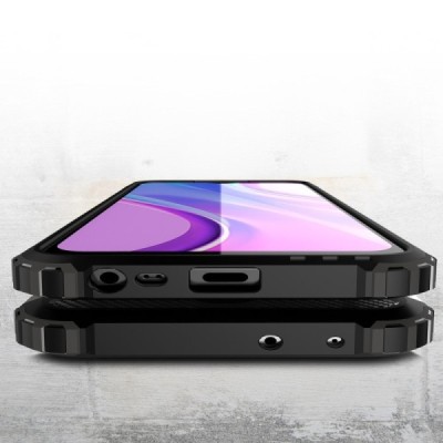 Sustiprintos apsaugos Xiaomi Redmi 9 juodas kieto silikono (TPU) ir plastiko dėklas | Priedai.lt