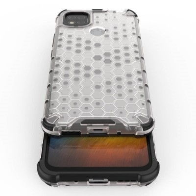 Honeycomb sustiprintos apsaugos Xiaomi Redmi 9C skaidrus kieto silikono (TPU) ir plastiko dėklas | Priedai.lt