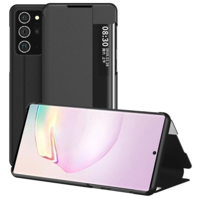 Samsung Galaxy Note 20 (N980F) View Line juodas atverčiamas dėklas - knygutė | Priedai.lt