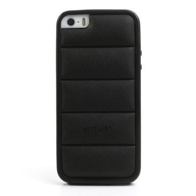 Juodas „Infisens“ silikoninis Apple iPhone SE (5, 5s) dėklas (dėkliukas) / Priedai.lt