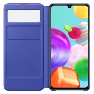 Samsung Galaxy A41 (A415F) originalus S View Wallet Cover atverčiamas juodas dėklas - knygutė | Priedai.lt