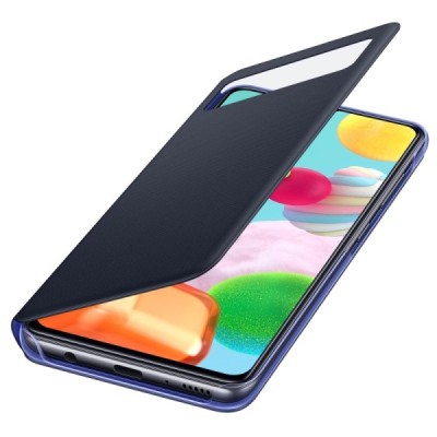 Samsung Galaxy A41 (A415F) originalus S View Wallet Cover atverčiamas juodas dėklas - knygutė | Priedai.lt