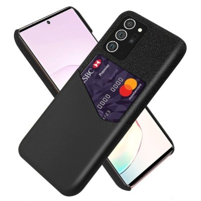 „KSQ“ Shell Samsung Galaxy Note 20 Ultra (N986F) juodas odinis dėklas - nugarėlė su kišenėle kortelėms | Priedai.lt