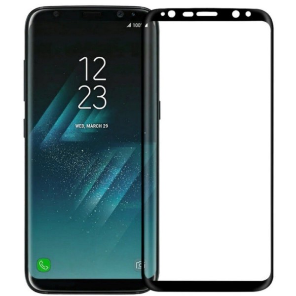 „Calans“ Tempered Glass täielik katvus kaitsev ekraaniklaas 0.2 mm - must (Galaxy S8)