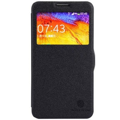 Samsung Galaxy Note 3 Neo N7505 juodas odinis atverčiamas Nillkin Fresh dėklas / Priedai.lt