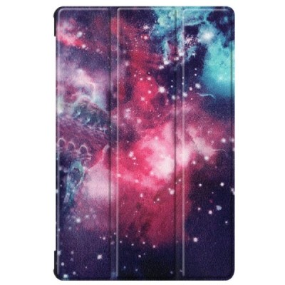 Samsung Galaxy Tab S6 10.5 (T865, T860) „Cosmo“ atverčiamas spalvotas, baltas odinis dėklas - knygutė | Priedai.lt