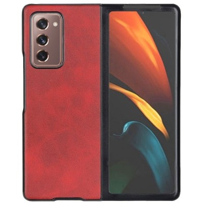 Samsung Galaxy Z Fold2 5G (F916B) Slim Leather raudonas odinis dėklas - nugarėlė | Priedai.lt