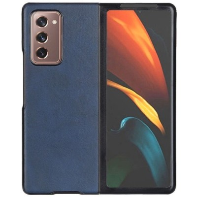 Samsung Galaxy Z Fold2 5G (F916B) Slim Leather mėlynas odinis dėklas - nugarėlė | Priedai.lt