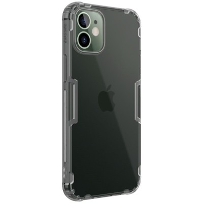 Apple iPhone 12 (12 Pro) Nillkin Nature plonas pilkas (permatomas) silikoninis TPU dėklas | Priedai.lt