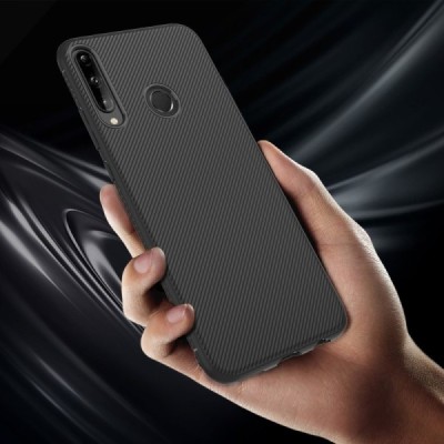Huawei P40 Lite E (Y7p, Honor 9C) kieto silikono TPU juodas dėklas - nugarėlė | Priedai.lt
