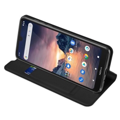 „Dux Ducis“ Skin serijos Nokia 1.3 juodas odinis atverčiamas dėklas | Priedai.lt