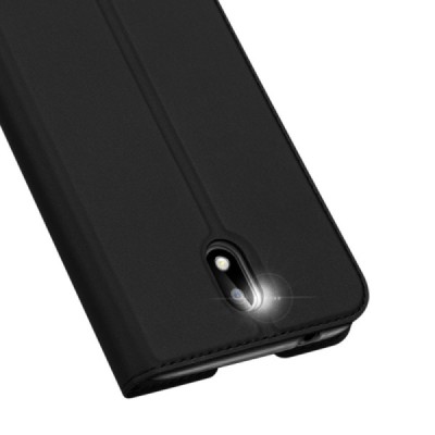„Dux Ducis“ Skin serijos Nokia 1.3 juodas odinis atverčiamas dėklas | Priedai.lt