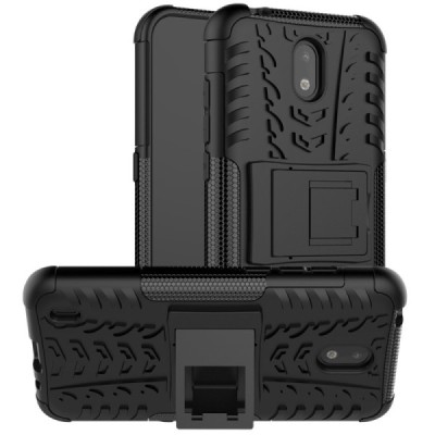 Nokia 1.3 Kickstand kieto silikono TPU juodas dėklas - nugarėlė | Priedai.lt
