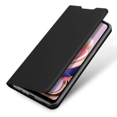 „Dux Ducis“ Skin serijos LG K51s (LM-K510) juodas odinis atverčiamas dėklas | Priedai.lt