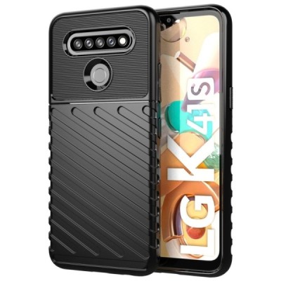 LG K51s (LM-K510) Twill kieto silikono TPU juodas dėklas - nugarėlė | Priedai.lt