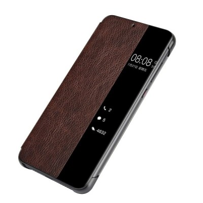 Huawei P20 Pro „View Line“ tamsiai rudas atverčiamas dėklas - knygutė | Priedai.lt