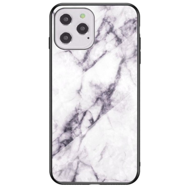 „Marble“ Kõva silikoon (TPU) kaaned - valge (iPhone 12 / 12 Pro)