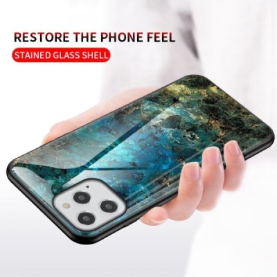 Apple iPhone 12 (12 Pro) „Marble“ kieto silikono TPU mėlynas dėklas - nugarėlė | Priedai.lt
