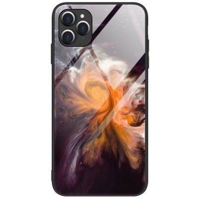 Apple iPhone 12 (12 Pro) „Marble“ Skin kieto silikono TPU oranžinis dėklas - nugarėlė | Priedai.lt