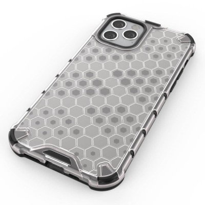 Honeycomb sustiprintos apsaugos Apple iPhone 12 (12 Pro) skaidrus kieto silikono (TPU) ir plastiko dėklas | Priedai.lt