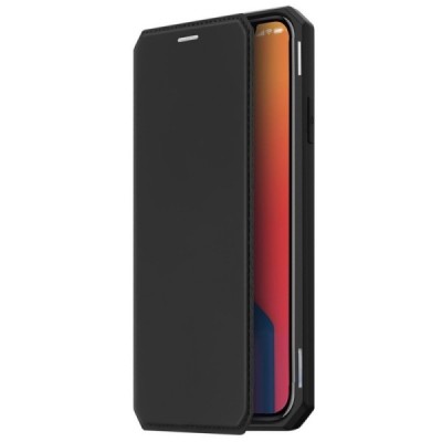 Dux Ducis Skin X serijos Apple iPhone 12 (12 Pro) juodas odinis atverčiamas dėklas | Priedai.lt