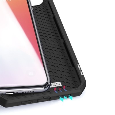 Dux Ducis Skin X serijos Apple iPhone 12 (12 Pro) juodas odinis atverčiamas dėklas | Priedai.lt