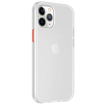 Apple iPhone 12 (12 Pro) „IPAKY“ Specter silikoninis skaidrus permatomas dėklas su baltu rėmeliu | Priedai.lt