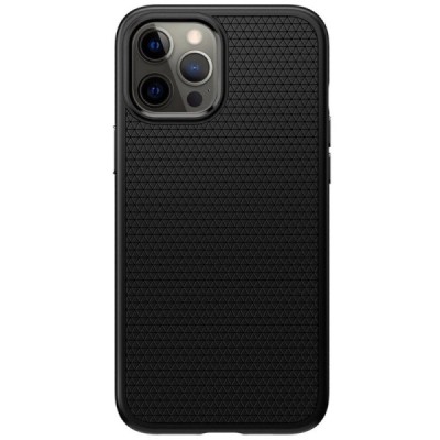 „Spigen“ Liquid Air Apple iPhone 12 Pro Max juodas kieto silikono dėklas | Priedai.lt