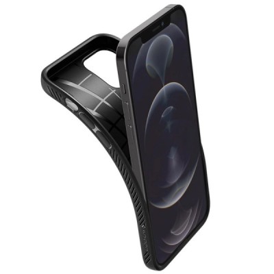 „Spigen“ Liquid Air Apple iPhone 12 (12 Pro) juodas kieto silikono dėklas | Priedai.lt