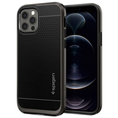 „Spigen“ Neo Hybrid Gunmetal sustiprintos apsaugos Apple iPhone 12 (12 Pro) juodas dėklas | Priedai.lt