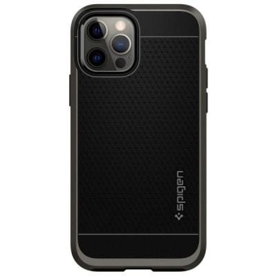 „Spigen“ Neo Hybrid Gunmetal sustiprintos apsaugos Apple iPhone 12 (12 Pro) juodas dėklas | Priedai.lt