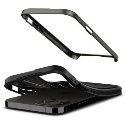 „Spigen“ Neo Hybrid Gunmetal sustiprintos apsaugos Apple iPhone 12 (12 Pro) juodas dėklas | Priedai.lt
