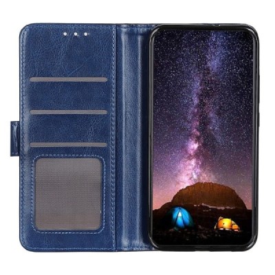 Samsung Galaxy S20 FE (Fan Edition) atverčiamas mėlynas odinis dėklas, knygutė - piniginė | Priedai.lt