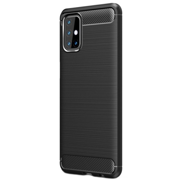 „Carbon“ Kõva silikoon (TPU) kaaned - must (Galaxy M31s)