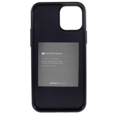 Apple iPhone 12 (12 Pro) Mercury juodas kieto silikono TPU dėklas - nugarėlė | Priedai.lt