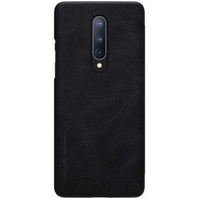 Prabangus „Nillkin“ Qin serijos juodas odinis atverčiamas OnePlus 8 dėklas - knygutė | Priedai.lt